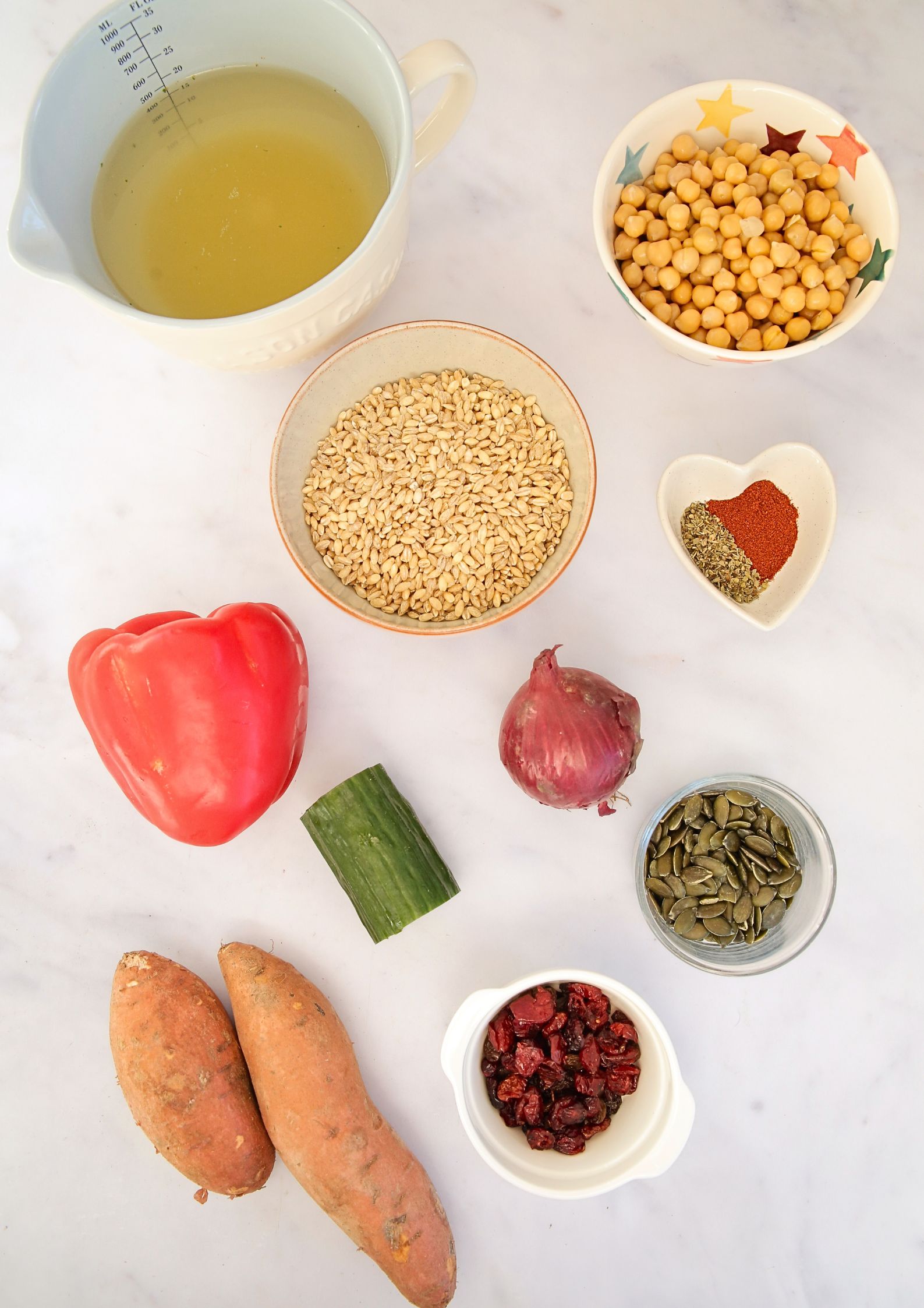 This vegan pearl barley winter salad is loaded with iron-rich ingredients all smothered in a lemony, sumac tahini dressing. It's perfect for meal prep lunches and is full of healthy flavour