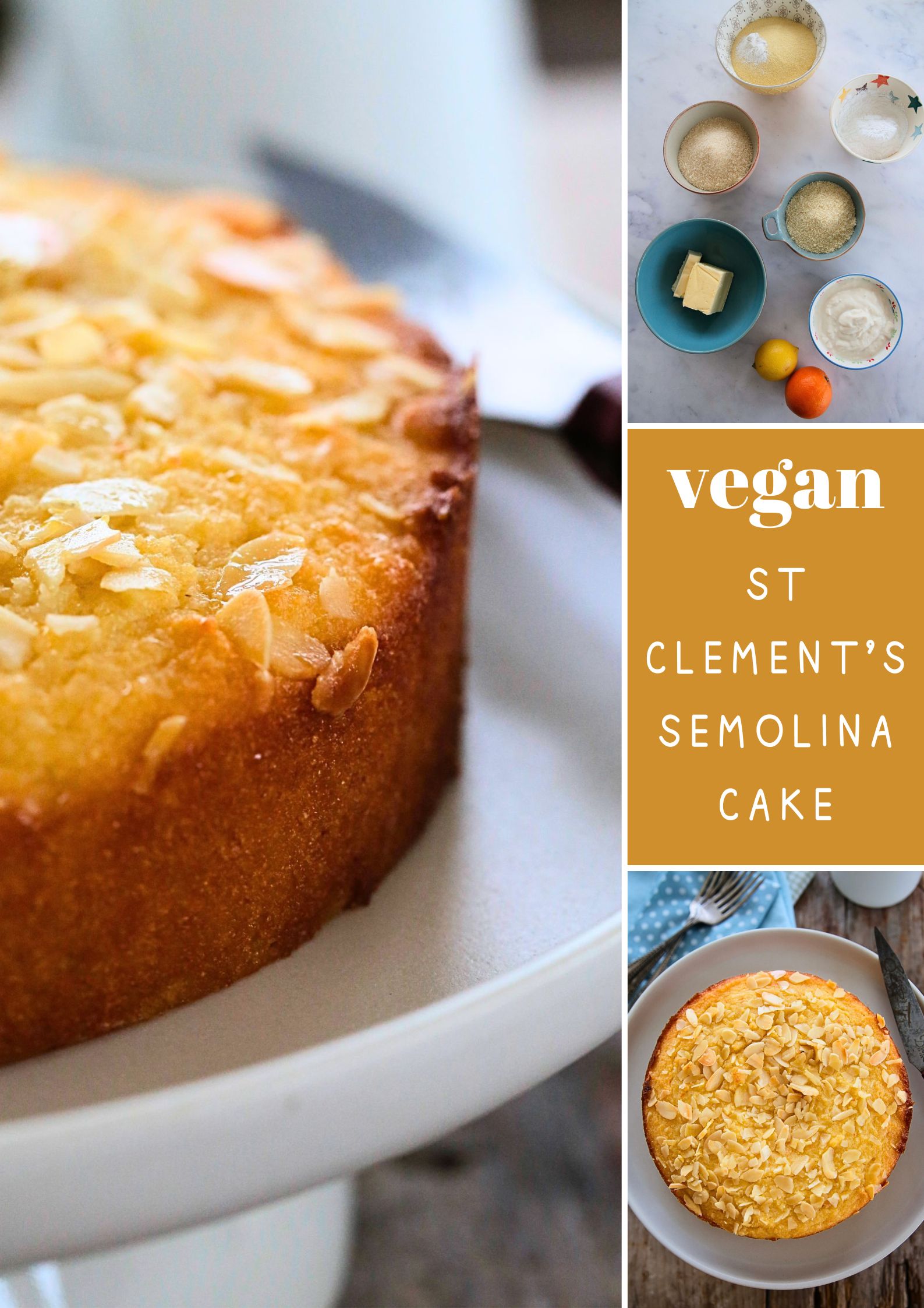 There’s something magical about the combination of citrus and nuts, and this St Clement's Semolina Cake captures that magic perfectly. This vegan cake blends zesty oranges and lemons with the nutty richness of almonds. It’s light, fluffy, moist and flavourful and an ideal dessert for any occasion.