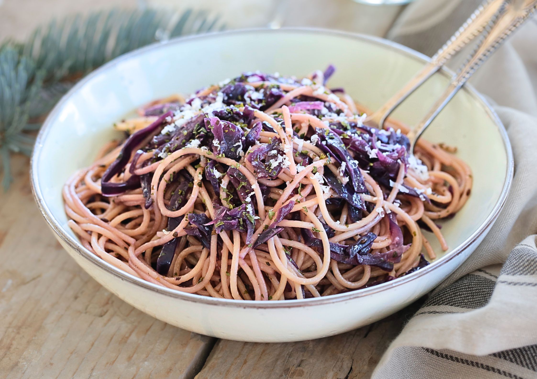 Braised Red Cabbage Pasta