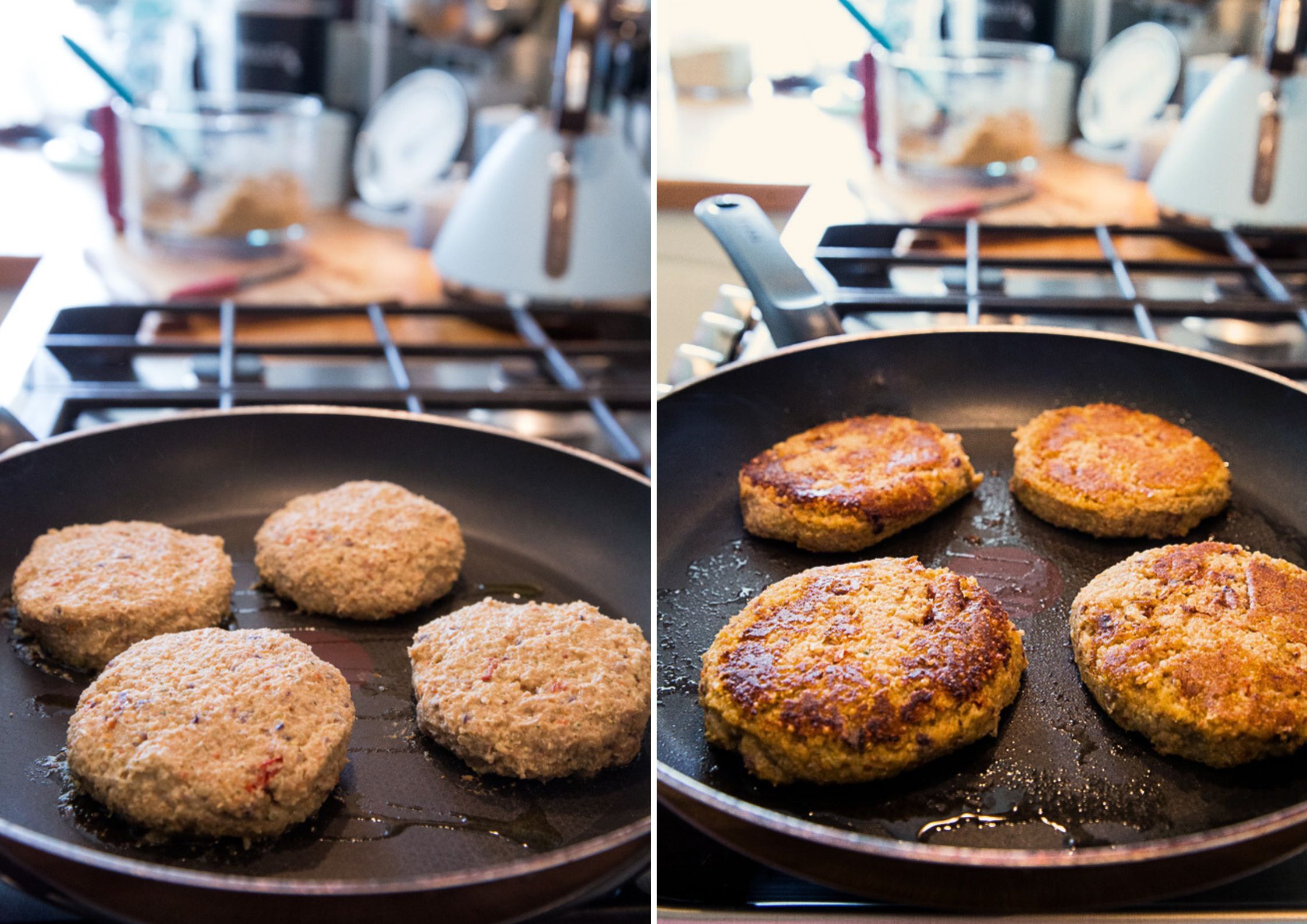 Tasty, healthy and gluten-free easy vegan bean burger recipe made with quinoa, cannellini beans and sun dried tomatoes. These burgers really pack in the flavour!