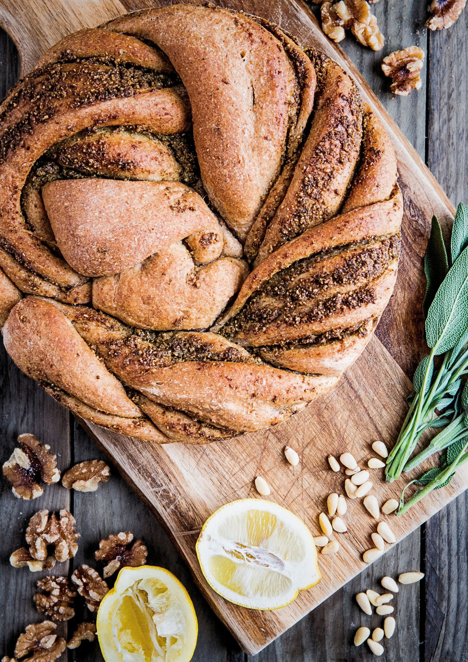 Starting with a simple dough, this savoury homemade bread with sage and walnut vegan pesto is so moreish and full of flavour. It's not as complicated as it looks to make the twist or braid either but worth the extra step. Great for sharing!