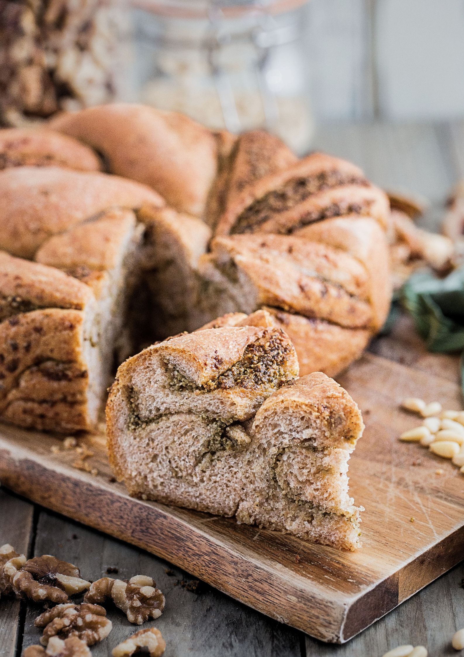 Starting with a simple dough, this savoury homemade bread with sage and walnut vegan pesto is so moreish and full of flavour. It's not as complicated as it looks to make the twist or braid either but worth the extra step. Great for sharing!