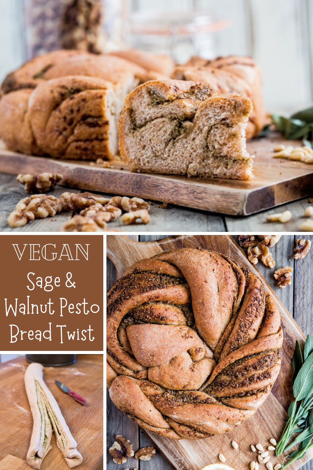 Starting with a simple dough, this savoury homemade bread with sage and walnut vegan pesto is so moreish and full of flavour. It's not as complicated as it looks to make the twist or braid either but worth the extra step. Great for sharing!