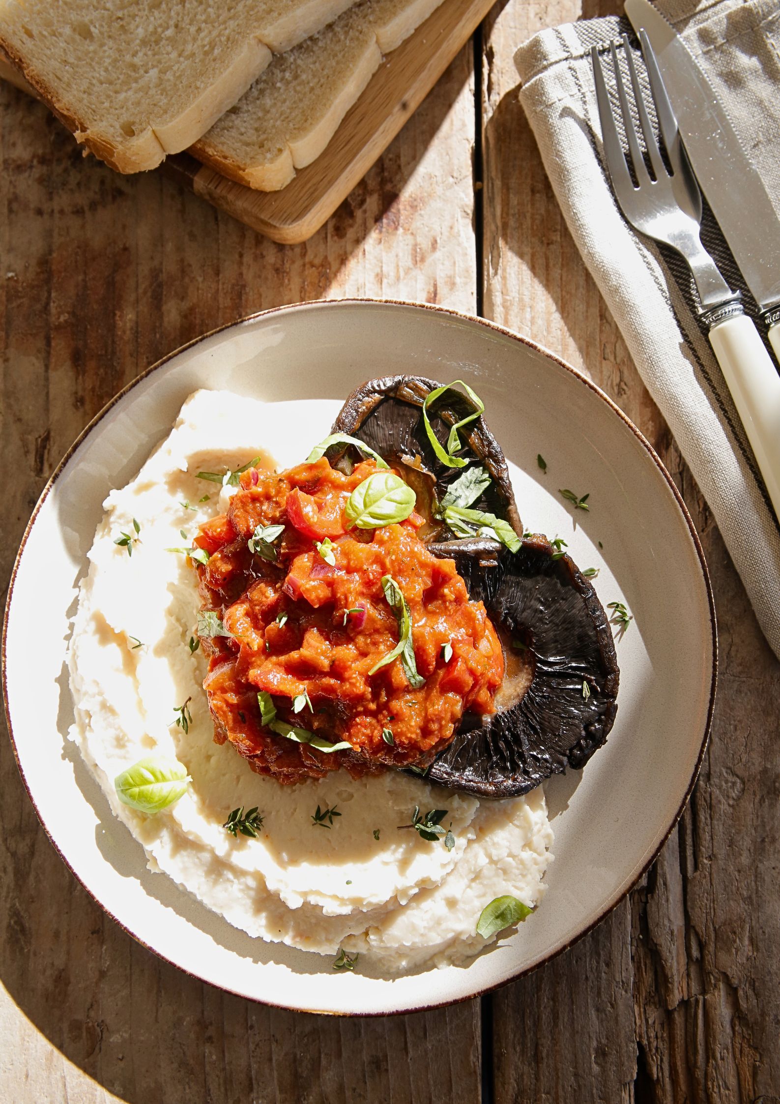 Field Mushrooms with Butterbean Mash