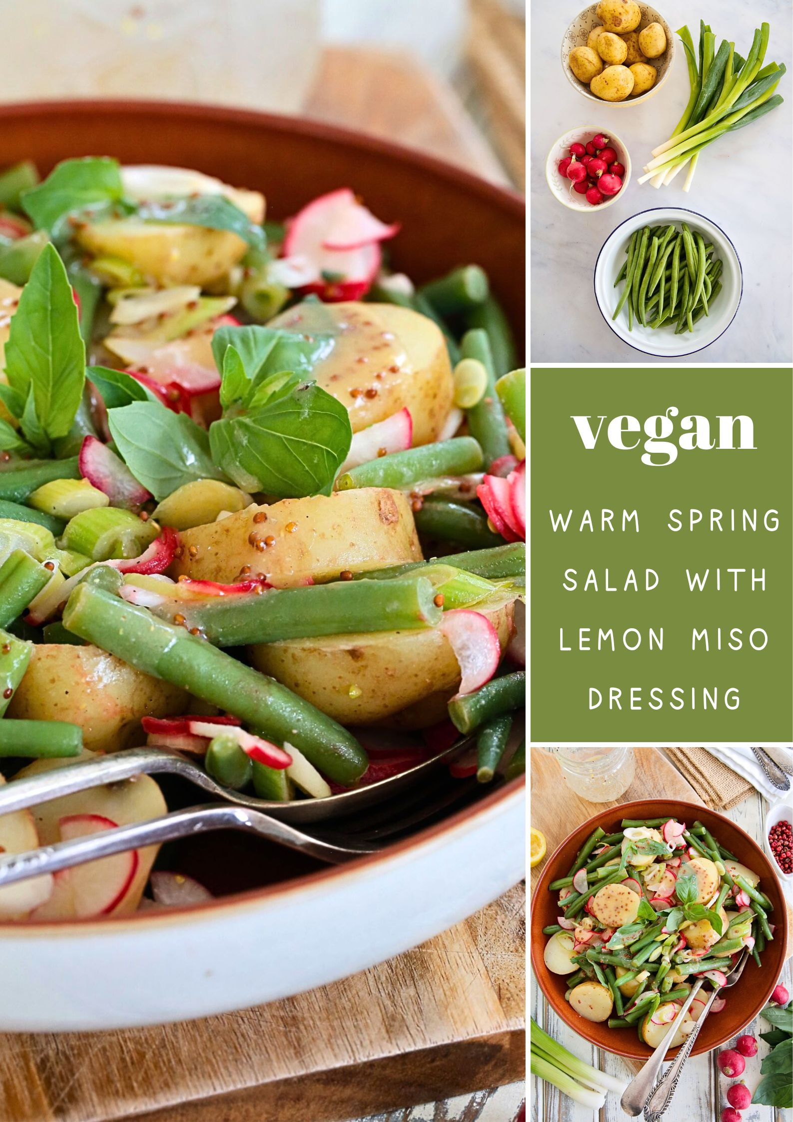 Warm Spring Salad with New Potatoes & Miso Lemon Dressing